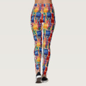 Leggings Carrés peints Abstraits colorés (Dos)