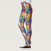 Leggings Carrés peints Abstraits colorés (Gauche)