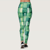 Leggings Carrés peints en vert (Dos)