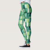 Leggings Carrés peints en vert (Gauche)