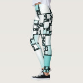 Leggings carrés turquoise (Gauche)