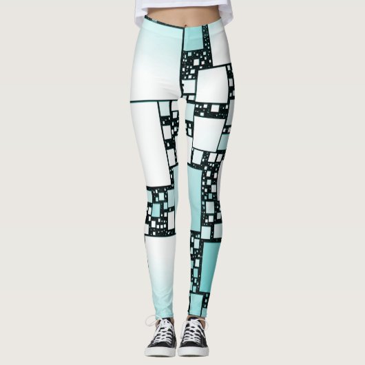 Leggings carrés turquoise (Devant)