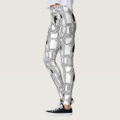 Leggings Carte de circuit noir et blanc (Gauche)