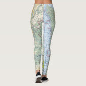 Leggings Carte de navigation régionale de Seattle (Dos)