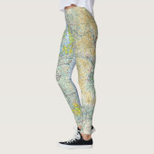 Leggings Carte de navigation régionale de Seattle (Gauche)