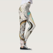 Leggings Carte des tortues de mer Beige (Droite)