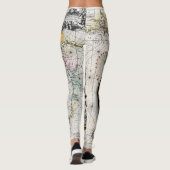 Leggings Carte des tortues de mer Beige (Dos)