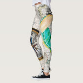 Leggings Carte des tortues de mer Beige (Gauche)
