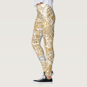 Leggings Carte dorée de ville de Rome