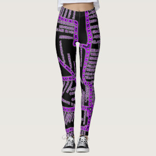 Leggings Carte du métro de Chicago avec arrêt de train vint