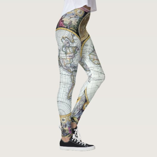 Leggings Carte du monde antique, Atlas Maritimus par John S (Droite)