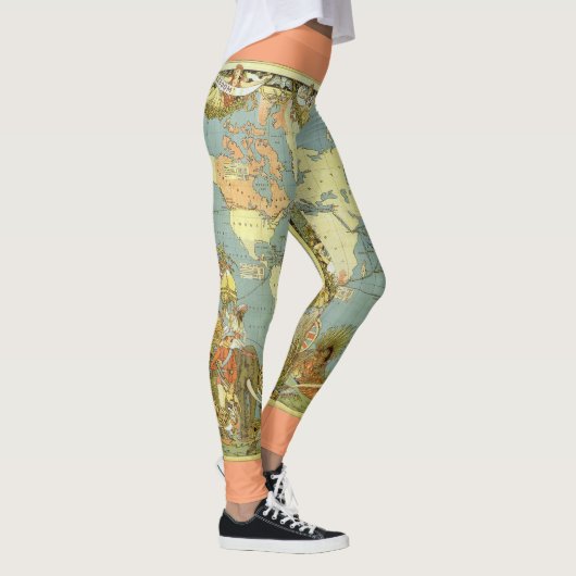 Leggings Carte du monde antique de l'Empire britannique, 18 (Droite)