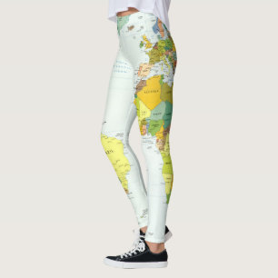 Leggings Carte du monde Atlas Poster Politique : Décoration