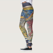 Leggings Carte du monde en forme de coeur antique par Peter (Gauche)