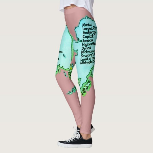 Leggings Carte et faits de l'Alaska (Gauche)