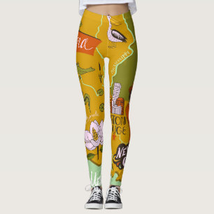 Leggings Carte illustrée de la Louisiane : faits saillants