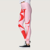 Leggings Carte Jour des Valentines Rouge Rose (Gauche)