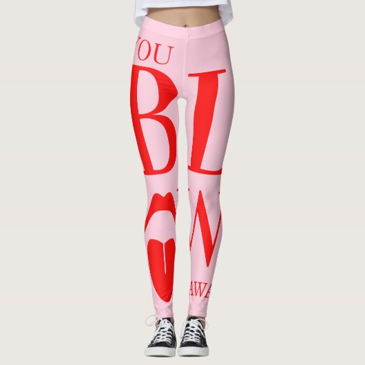Leggings Carte Jour des Valentines Rouge Rose (Devant)