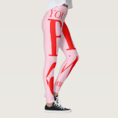Leggings Carte Jour des Valentines Rouge Rose (Droite)