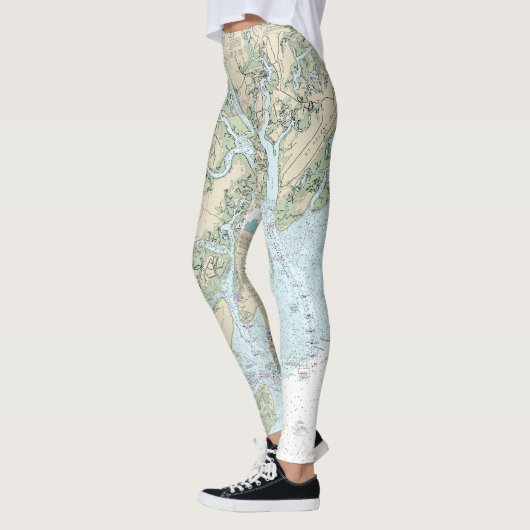 Leggings Carte marine du détroit de Sainte-Hélène à la rivi (Gauche)