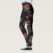Leggings Carte Mondiale Faite À Partir De Noms De Pays (Gauche)