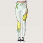 Leggings Carte mondiale Globe Pays Atlas (Devant)