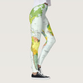 Leggings Carte mondiale Globe Pays Atlas (Droite)