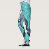 Leggings Carte Orca Turquoise (Gauche)