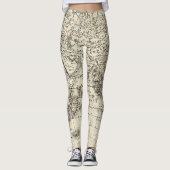 Leggings Carte vintage de l'Europe et de l'Asie (Devant)