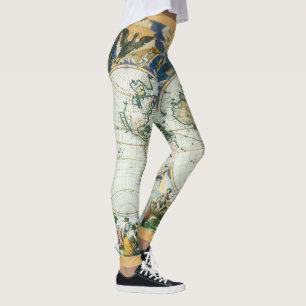 Leggings Carte vintage du Vieux Monde par Pieter Goos, 1666