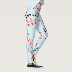 Leggings Cartes De Poker Diamonds Et Clubs, Dames Leggings.