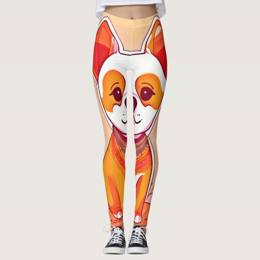 Leggings Carton de Corgi mignon (Devant)