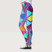 Leggings Carton Mandala bleu rose jaune et orange (Gauche)