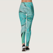 Leggings Carton Mandala Flower bleu et vert (Dos)