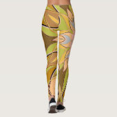Leggings Carton Mandala Flower orange vert et bleu (Dos)