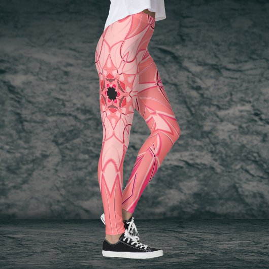 Leggings Carton Mandala Flower Pink