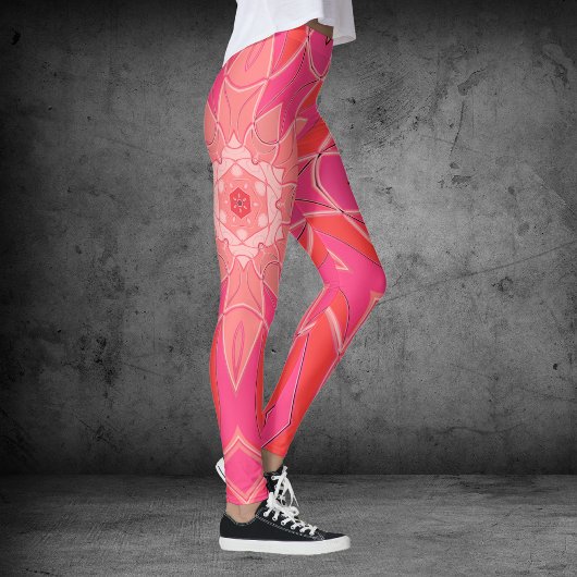 Leggings Carton Mandala Flower Pink