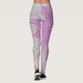 Leggings Carton Mandala Flower rose et blanc (Dos)