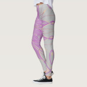 Leggings Carton Mandala Flower rose et blanc (Gauche)