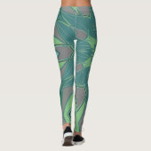 Leggings Carton Mandala Flower vert et bleu (Dos)