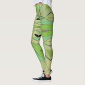 Leggings Carton Mandala Flower vert et bleu (Gauche)