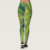 Leggings Carton Mandala Flower vert Jaune et bleu (Dos)
