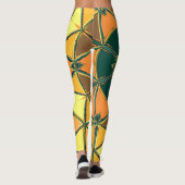 Leggings Carton Mandala jaune orange et vert (Dos)