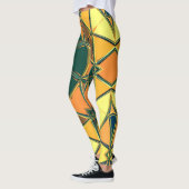 Leggings Carton Mandala jaune orange et vert (Gauche)