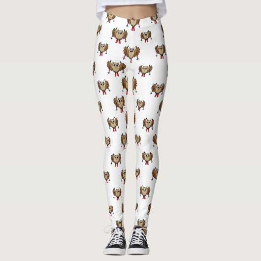 Leggings Cartoon de ski de Chouette (Devant)