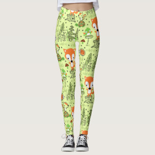 Leggings Cartoon Woodland Animaux Motif
