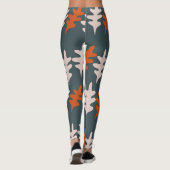 Leggings Casal Blue, Grey et Orange Motif d'art Abstrait (Dos)