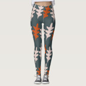 Leggings Casal Blue, Grey et Orange Motif d'art Abstrait (Devant)