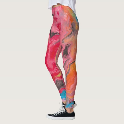 Leggings Cascade Abstraite arc-en-ciel (Gauche)