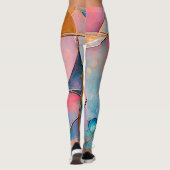 Leggings "Cascade kaléidoscopique" Art Abstrait coloré (Dos)